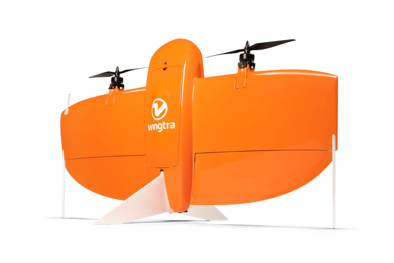 Orange Wingtra One Gen II drone for 3D mapping used by Sensorem.